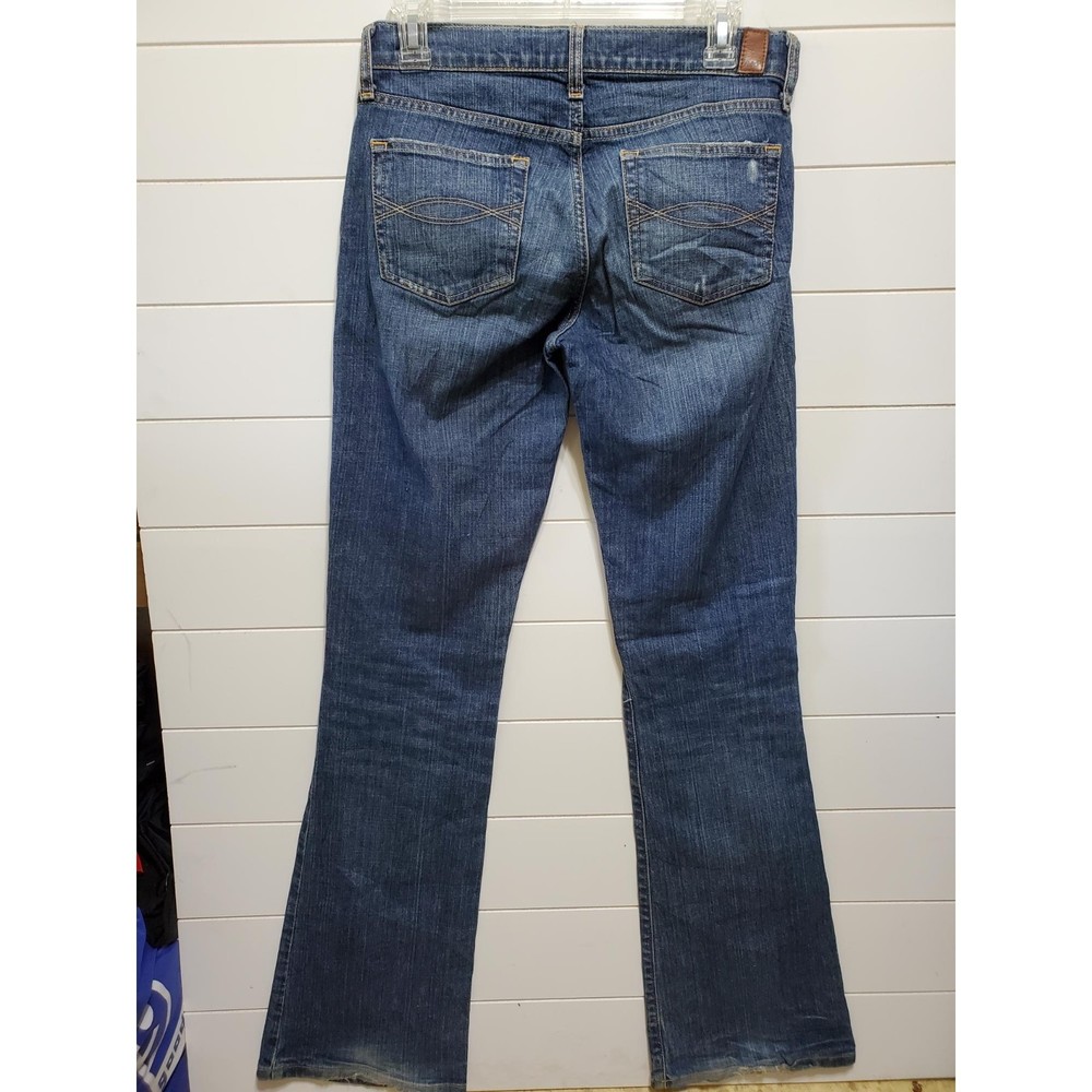 Abercrombie & Fitch womens size 4 Long bootcut mid rise distressed denim jeans - Picture 2 of 3
